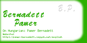 bernadett pamer business card